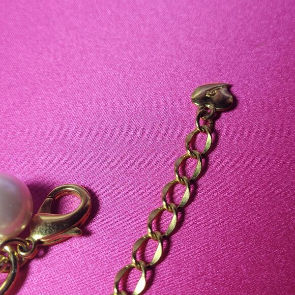 Glamorous Jane Acrylic Charm Bracelet Faux Gold Pearl Shell Boho Beach Jewelry - Picture 7 of 10